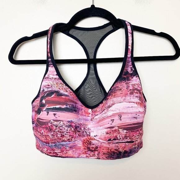 Lululemon Speed Up Sports Bra Pink Patterned - Picture 1 of 5